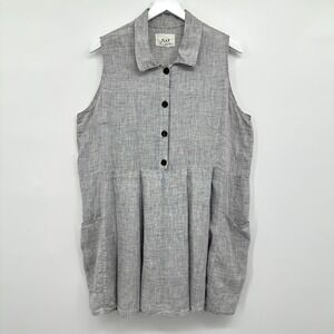 Flax Jeanne Engelhart Tunic Top Shirt Blouse Size‎ M Linen Lagenlook Minimalist